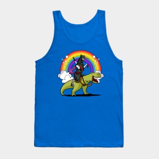 Ninja Unicorn Riding Dinosaur Tank Top